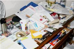 This isn't my desk, but you get the idea. 